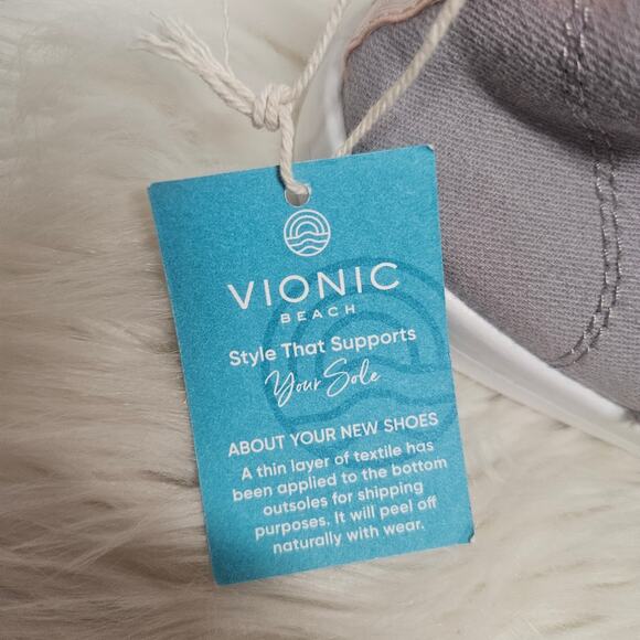 NWT Vionic Beach Collection Pismo Lace-Up Sneaker Light Gray - Picture 5 of 8